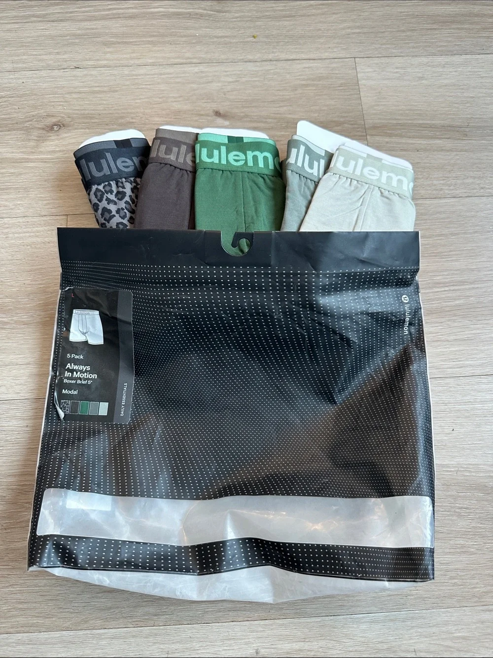 lululemon athletica 5-Pack Boxer Briefs in Black, Brown, Green, Sage, Cream